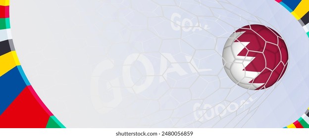 Celebration Goal for Qatar football team in colorful design. Perfect for illustrating soccer success, international football tournaments, and sports-themed promotions. Vector template.