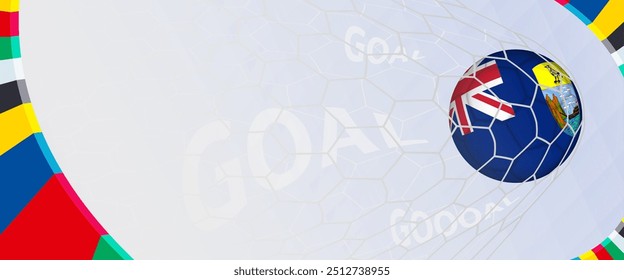 Celebration Goal for Saint Helena football team in colorful design. Perfect for illustrating soccer success, international football tournaments, and sports-themed promotions. Vector template.