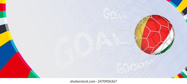 Celebration Goal for Seychelles football team in colorful design. Perfect for illustrating soccer success, international football tournaments, and sports-themed promotions. Vector template.