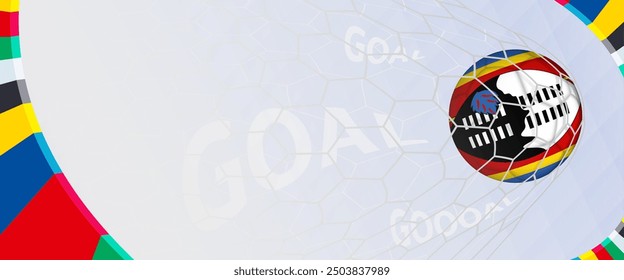 Celebration Goal for Swaziland football team in colorful design. Perfect for illustrating soccer success, international football tournaments, and sports-themed promotions. Vector template.