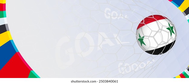 Celebration Goal for Syria football team in colorful design. Perfect for illustrating soccer success, international football tournaments, and sports-themed promotions. Vector template.