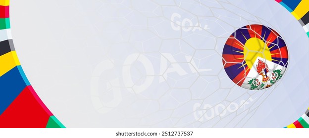 Celebration Goal for Tibet football team in colorful design. Perfect for illustrating soccer success, international football tournaments, and sports-themed promotions. Vector template.