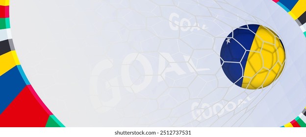 Celebration Goal for Tokelau football team in colorful design. Perfect for illustrating soccer success, international football tournaments, and sports-themed promotions. Vector template.