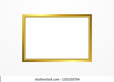 Celebration Gold Frame Isolated On White Background. Vector