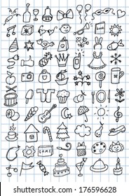 Celebration hand drawn set