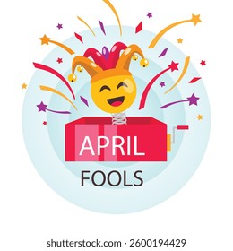 Celebration Happy April Fool's Day Wearing a Jester Hat Background Design Concept.
