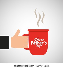 celebration happy fathers day cup coffee hot vector illustration eps 10