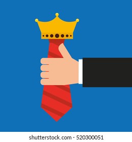 celebration happy fathers day hand hold tie vector illustration eps 10