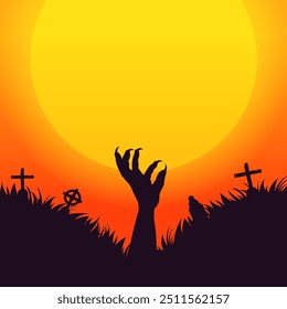 celebration of Happy Halloween silhouette illustration poster design decorative