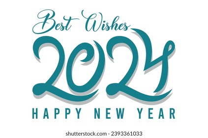 celebration of happy new year 2024 poster design illustration