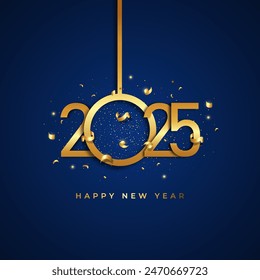 Celebration of happy new year 2025 design banner background, new year 2025 greeting card luxury design