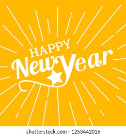 Celebration For Happy New Year In Newyear 2019 With Text Star Is Can Made It For New Year Card Or For Banner Is Vector Icon Or Can Us To Sale Card 