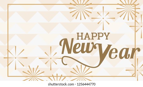 Celebration For Happy New Year In Newyear 2019 With Firework Can Made It For New Year Card Or For Banner Is Vector Icon 