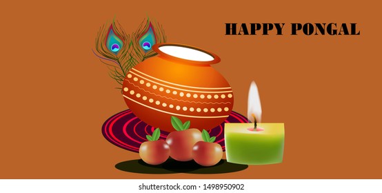 Celebration happy pongal vector background