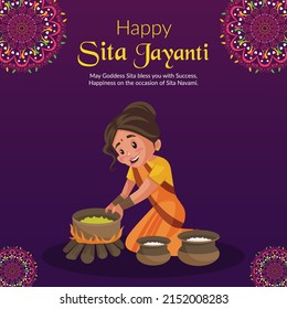Celebration of happy Sita Navami  Indian festival banner design.