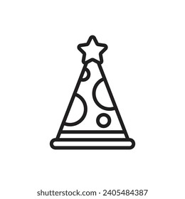 Celebration Hat Outline Icon Vector Illustration