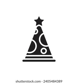 Celebration Hat Outline Icon Vector Illustration