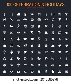 celebration and holidays big collection of vector symbols for icons and UI