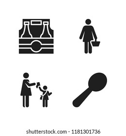 celebration icon. 4 celebration vector icons set. bottles, spoon and diploma icons for web and design about celebration theme