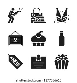 celebration icon. 9 celebration vector icons set. bottles, diploma and bottle icons for web and design about celebration theme