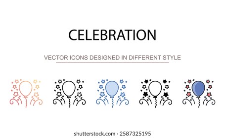 Celebration icon design with white background stock illustration