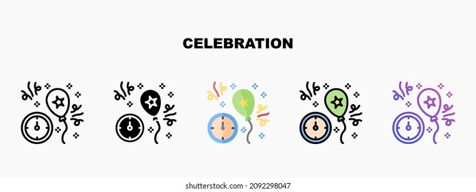 Celebration icon designed in outline flat glyph filled line and gradient. Perfect for website mobile app presentation and any other projects. Enjoy this icon for your project.