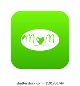 Celebration icon green vector isolated on white background