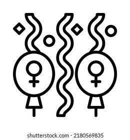 Celebration Icon. Line Art Style Design Isolated On White Background