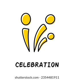 Celebration icon logo design isolated on white background.