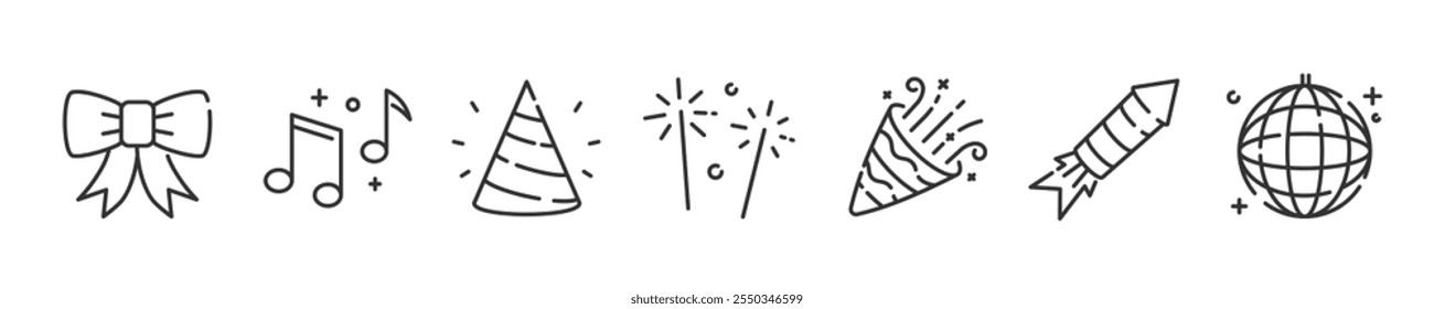  Celebration icon. Celebration icon set
