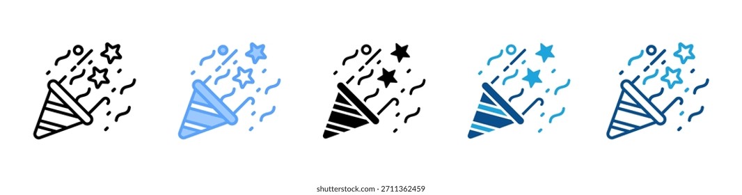 Celebration icon set multiple style collection