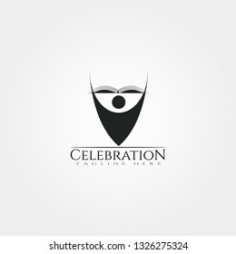 Celebration icon template, creative vector logo design, illustration element.