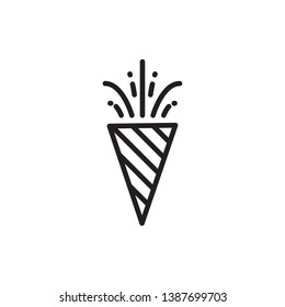 celebration icon vector design, outline style, for ui design