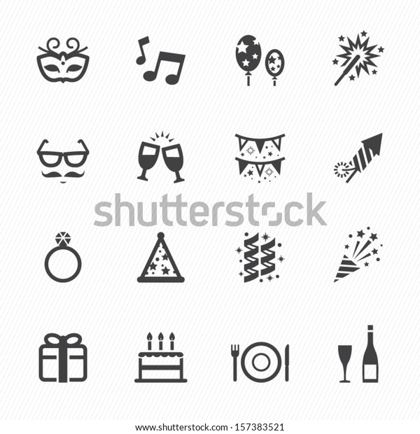 Celebration Icons Party Icons White Background Stock Vector (Royalty ...