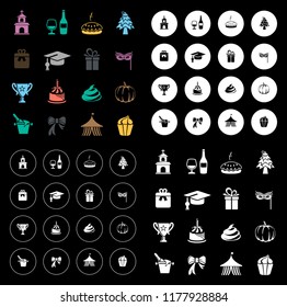 Celebration icons set