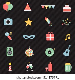Celebration icons set