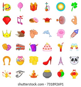 Celebration icons set. Cartoon style of 36 celebration vector icons for web isolated on white background