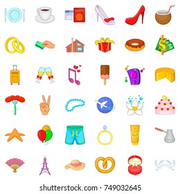 Celebration icons set. Cartoon style of 36 celebration vector icons for web isolated on white background