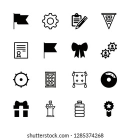 celebration icons set with present, draft and school certificate vector set