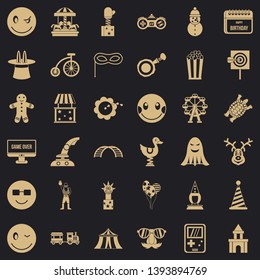 Celebration icons set. Simple style of 36 celebration vector icons for web for any design