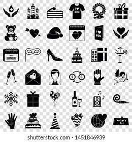 Celebration icons set. Simple style of 36 celebration vector icons for web for any design