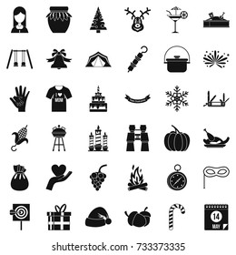 Celebration icons set. Simple style of 36 celebration vector icons for web isolated on white background