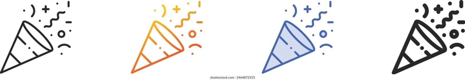 celebration icon.Thin Linear, Gradient, Blue Stroke and bold Style Design Isolated On White Background
