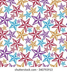 Celebration idea vector background, beautiful stars. Seamless background with festive stars, for use in decorating, graphic design and as wallpapers.