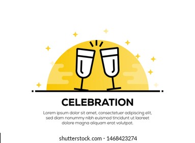 CELEBRATION AND ILLUSTRATION ICON CONCEPT