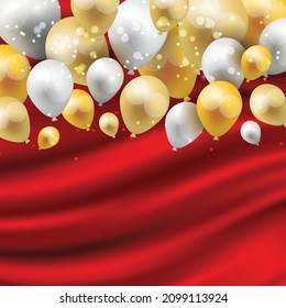 Celebration Illustration template in red background
