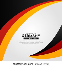 Celebration Independence day design background with wavy flag vector. German Unity day design vector