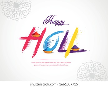 Celebration Of Indian Festival Happy Holi With Colors.