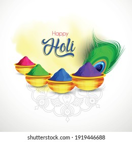 Celebration Of Indian Festival Happy Holi With Colors.