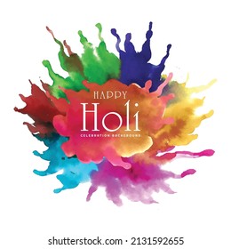 	Celebration of indian festival happy holi colorful splash background